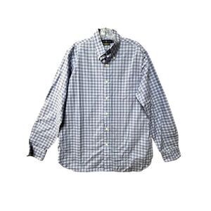 Ralph Lauren Long Sleeve LT Tall Button Up Shirt Men's Blue Plaid VINTAGE